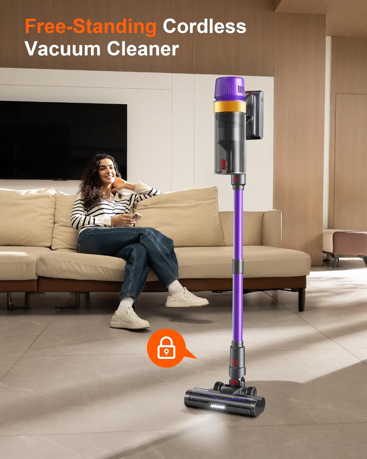 TVTAU Stick Vacuum Cordless Rechargeable with LED Display