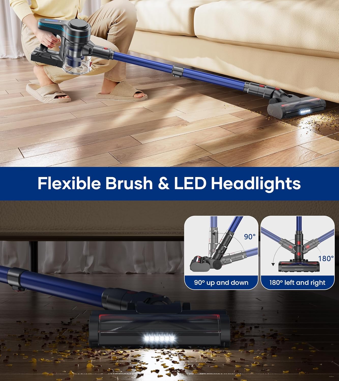NADALY 8-in-1 Powerful Stick Vacuum Cordless