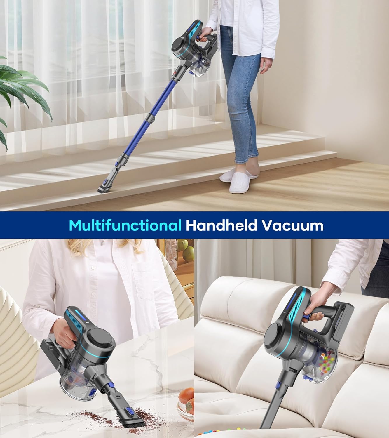 NADALY 8-in-1 Powerful Stick Vacuum Cordless